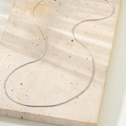 Round Snake Chain Necklace Sterling Silver