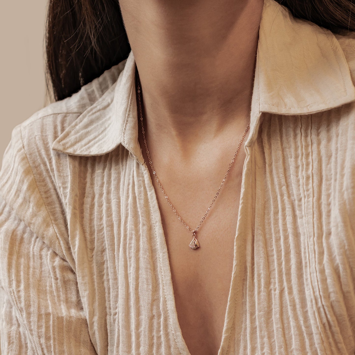 Sailboat Sparkle Pendant Necklace Sterling Silver