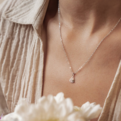 Sailboat Sparkle Pendant Necklace Sterling Silver