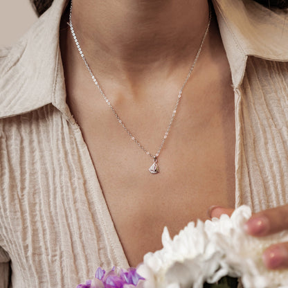 Sailboat Sparkle Pendant Necklace Sterling Silver