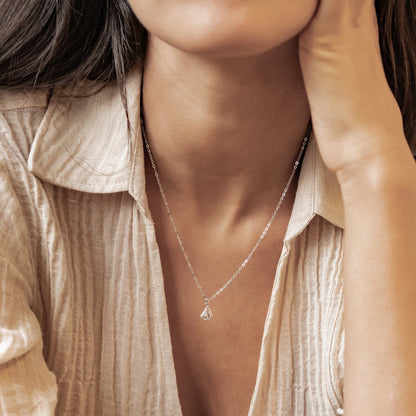 Sailboat Sparkle Pendant Necklace Sterling Silver