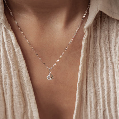 Sailboat Sparkle Pendant Necklace Sterling Silver