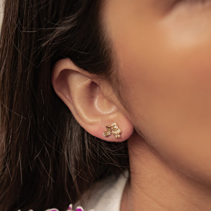 Santa & Christmas Stocking Stud Earrings Sterling Silver