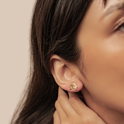 Santa & Christmas Stocking Stud Earrings Sterling Silver