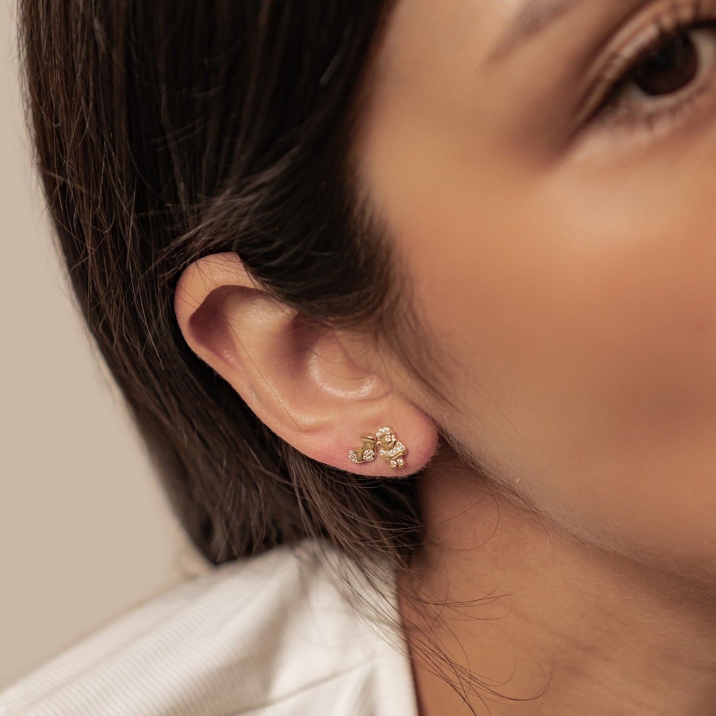 Santa & Christmas Stocking Stud Earrings Sterling Silver