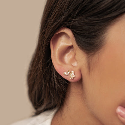 Santa & Christmas Stocking Stud Earrings Sterling Silver