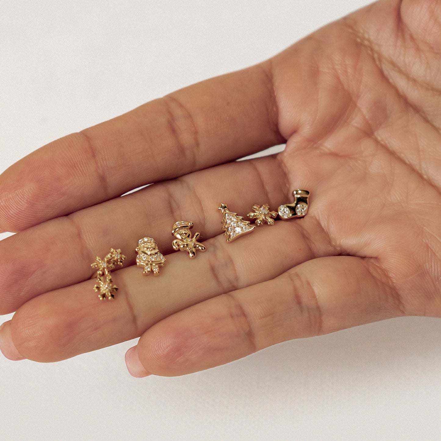 Santa & Christmas Stocking Stud Earrings Sterling Silver