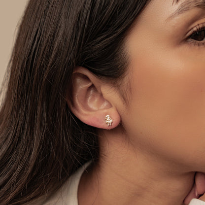 Santa & Christmas Stocking Stud Earrings Sterling Silver