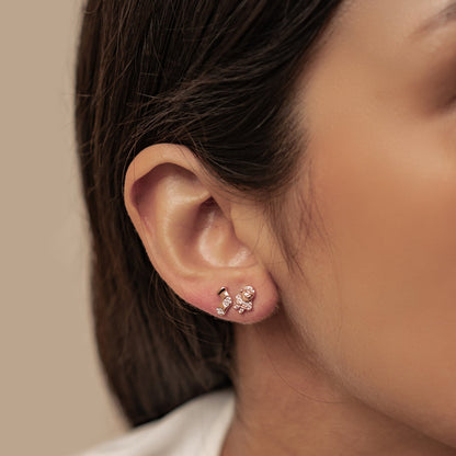 Santa & Christmas Stocking Stud Earrings Sterling Silver