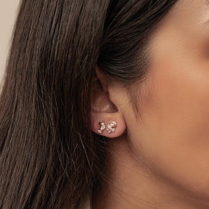 Santa & Christmas Stocking Stud Earrings Sterling Silver