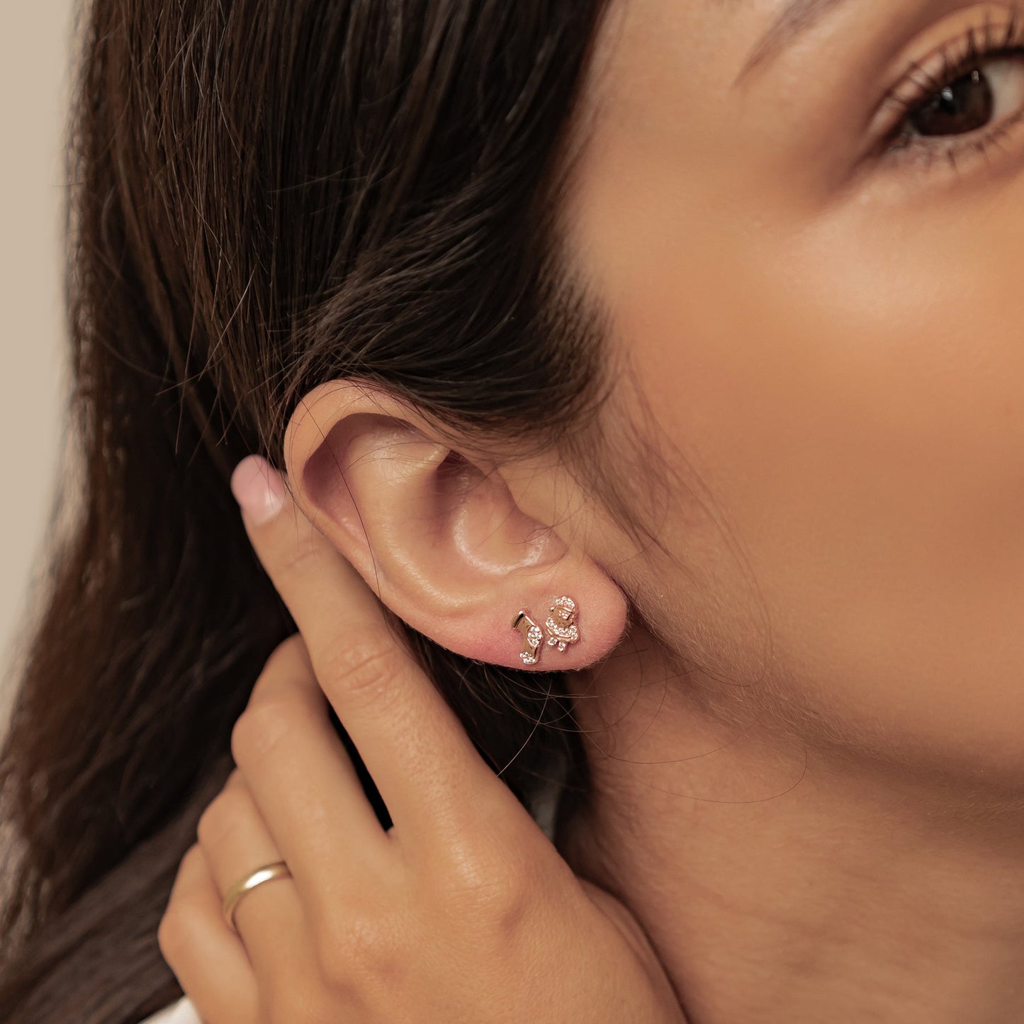 Santa & Christmas Stocking Stud Earrings Sterling Silver