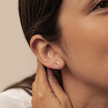 Santa & Christmas Stocking Stud Earrings Sterling Silver