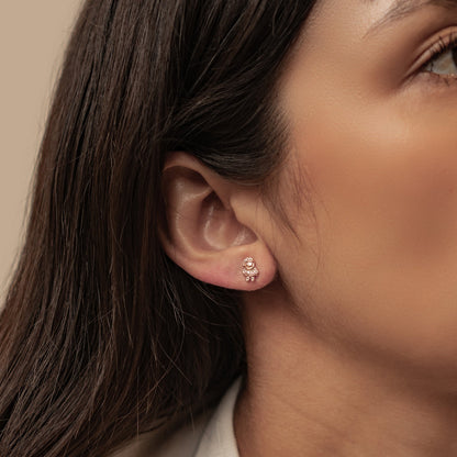 Santa & Christmas Stocking Stud Earrings Sterling Silver