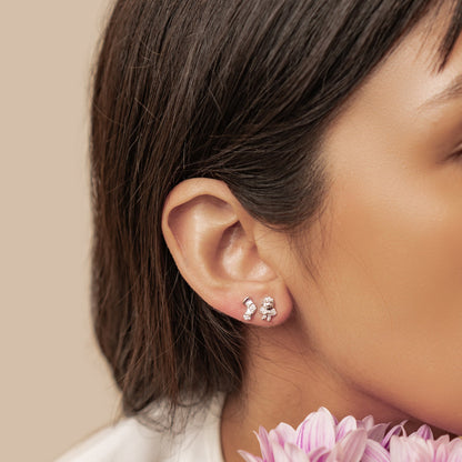 Santa & Christmas Stocking Stud Earrings Sterling Silver