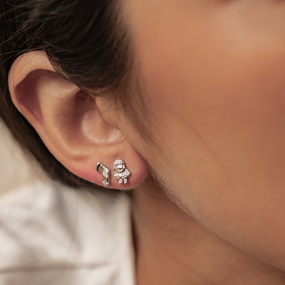 Santa & Christmas Stocking Stud Earrings Sterling Silver