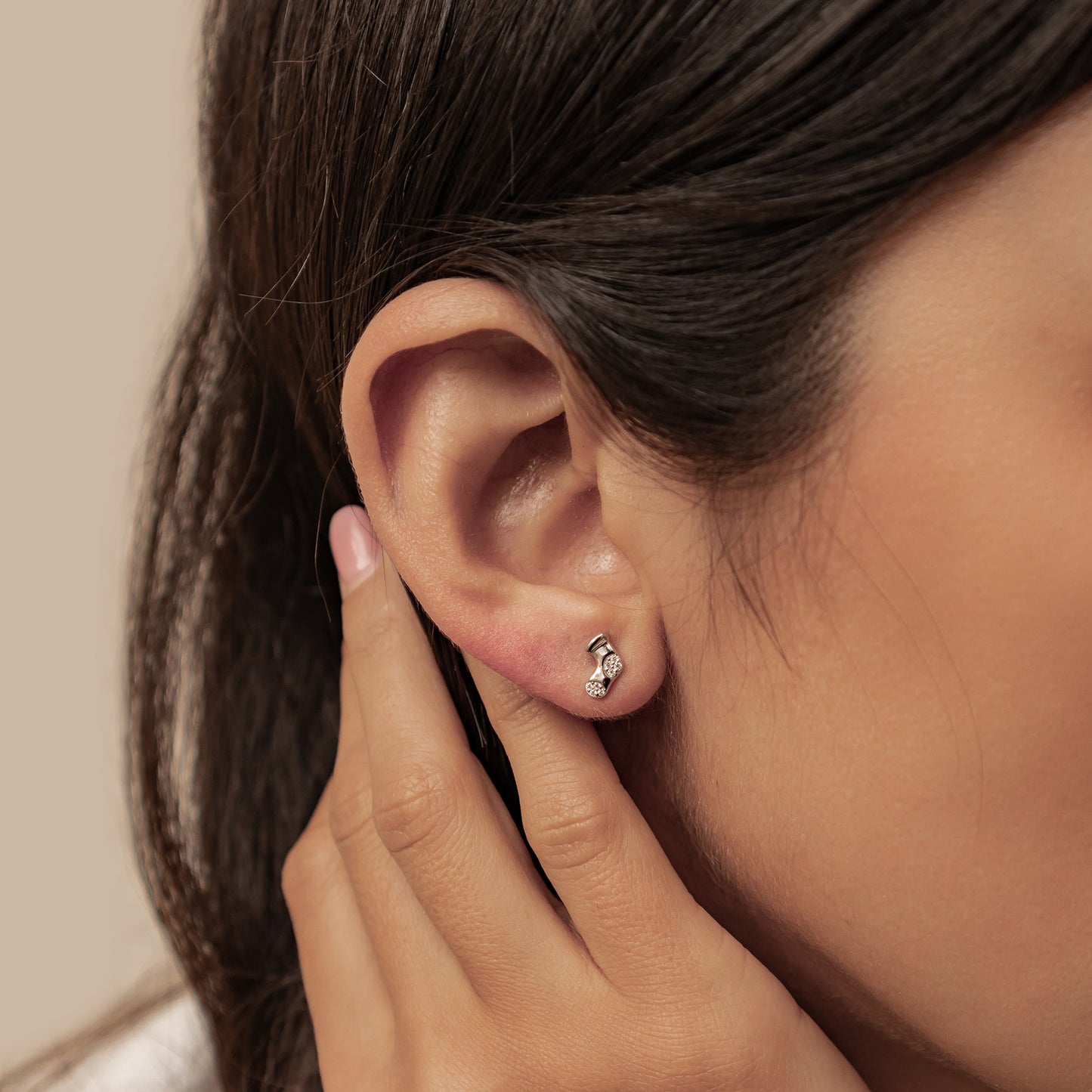 Santa & Christmas Stocking Stud Earrings Sterling Silver