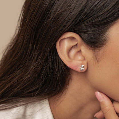 Santa & Christmas Stocking Stud Earrings Sterling Silver