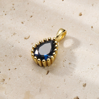 September Sapphire Birthstone Necklace Sterling Silver