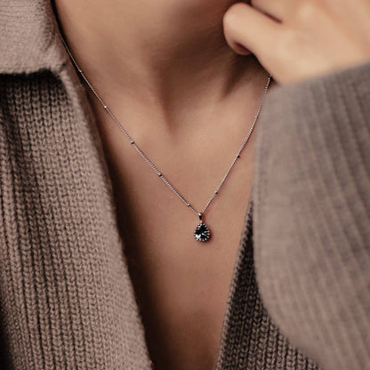 September Sapphire Birthstone Necklace Sterling Silver