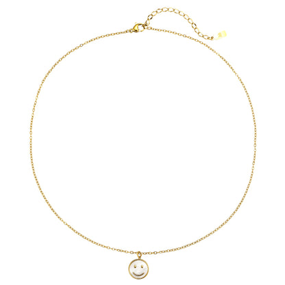 Shell Smiley Pendant Necklace Waterproof