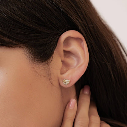 Shell Swirl Sparkle Stud Earrings Sterling Silver