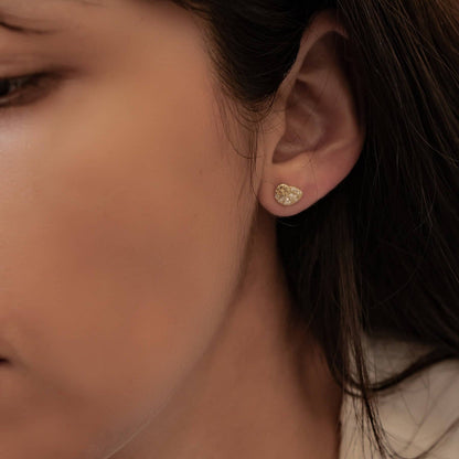 Shell Swirl Sparkle Stud Earrings Sterling Silver