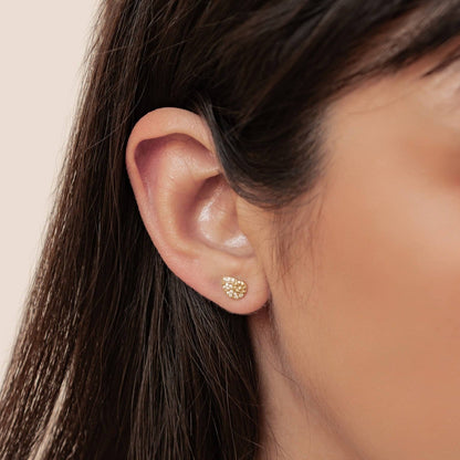 Shell Swirl Sparkle Stud Earrings Sterling Silver