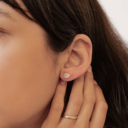 Shell Swirl Sparkle Stud Earrings Sterling Silver