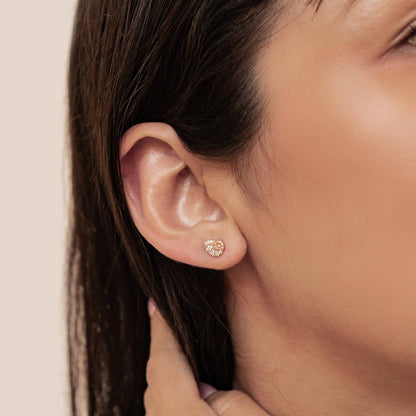 Shell Swirl Sparkle Stud Earrings Sterling Silver