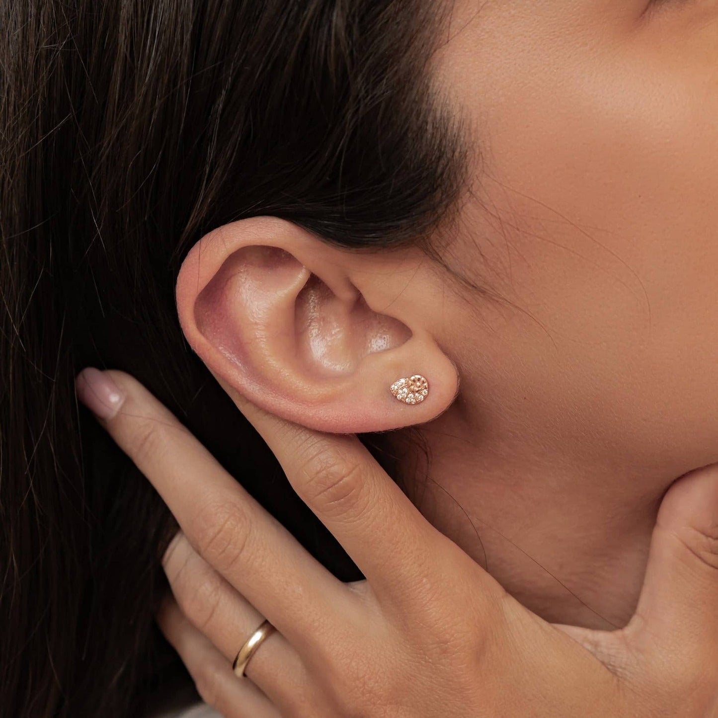 Shell Swirl Sparkle Stud Earrings Sterling Silver