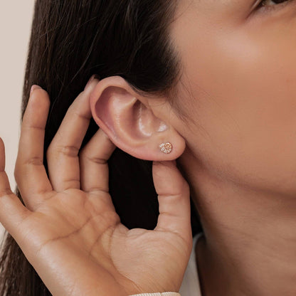 Shell Swirl Sparkle Stud Earrings Sterling Silver