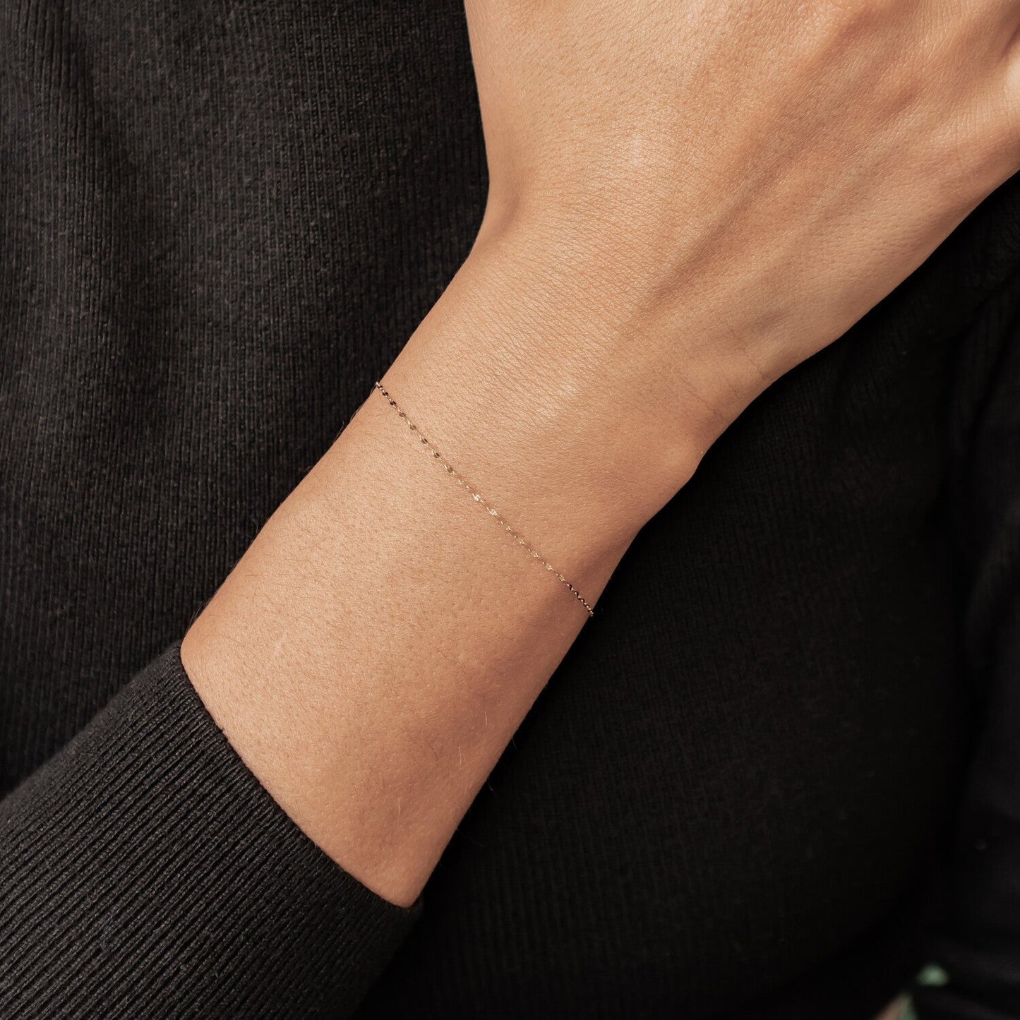 Shimmer Rolo Bracelet 14K Gold