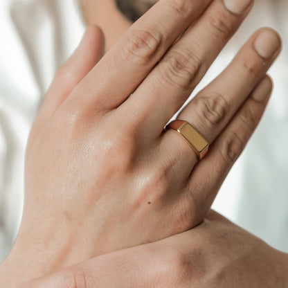 Sleek Arc Signet Ring Stainless Steel