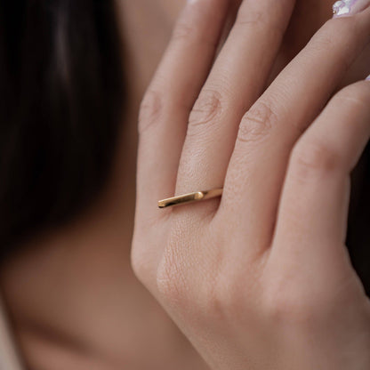 Sleek Arc Signet Ring Stainless Steel