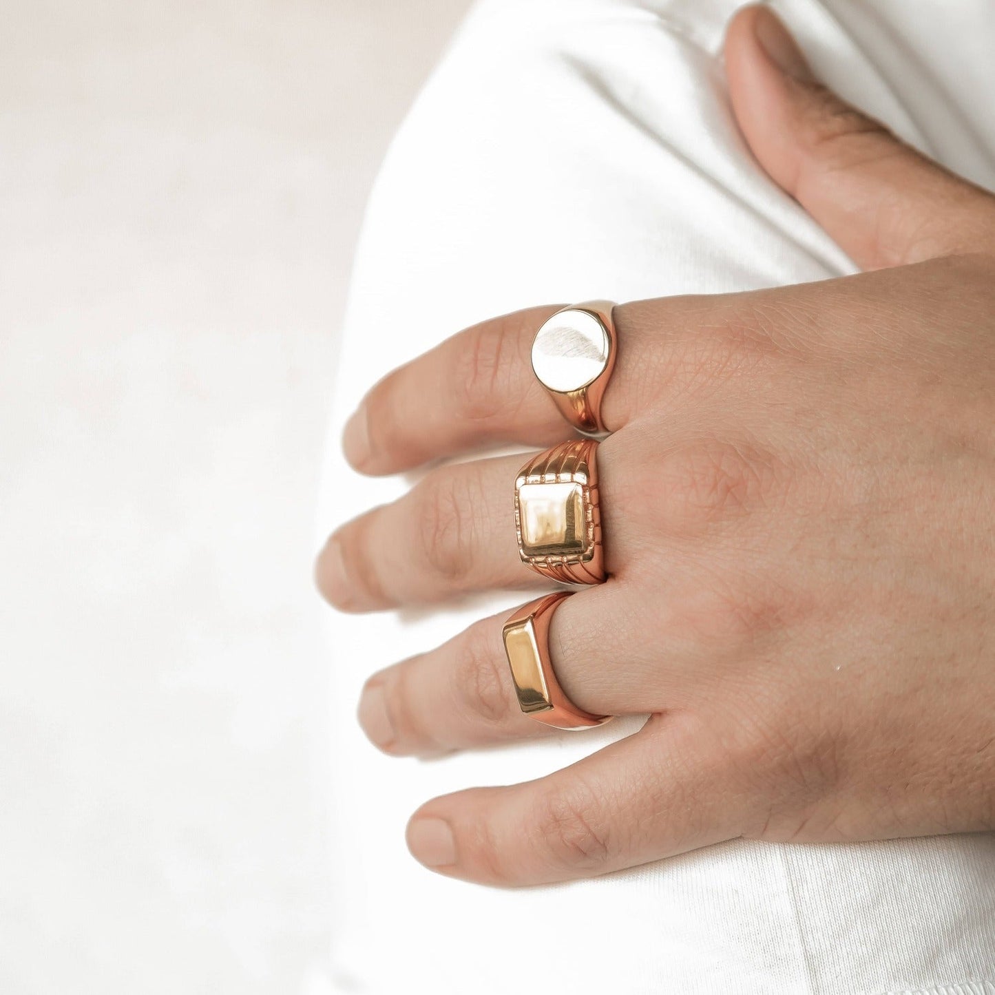 Sleek Arc Signet Ring Stainless Steel