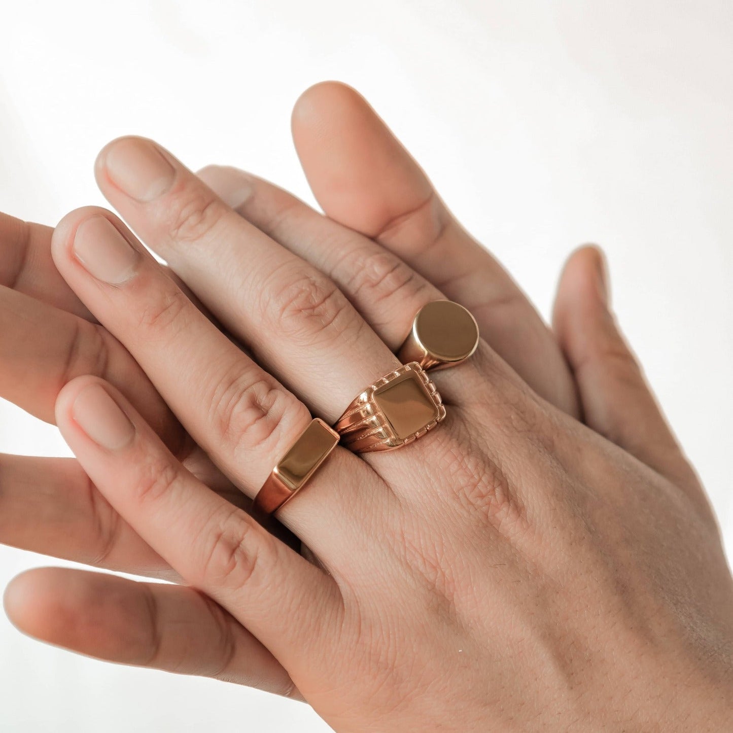 Sleek Arc Signet Ring Stainless Steel