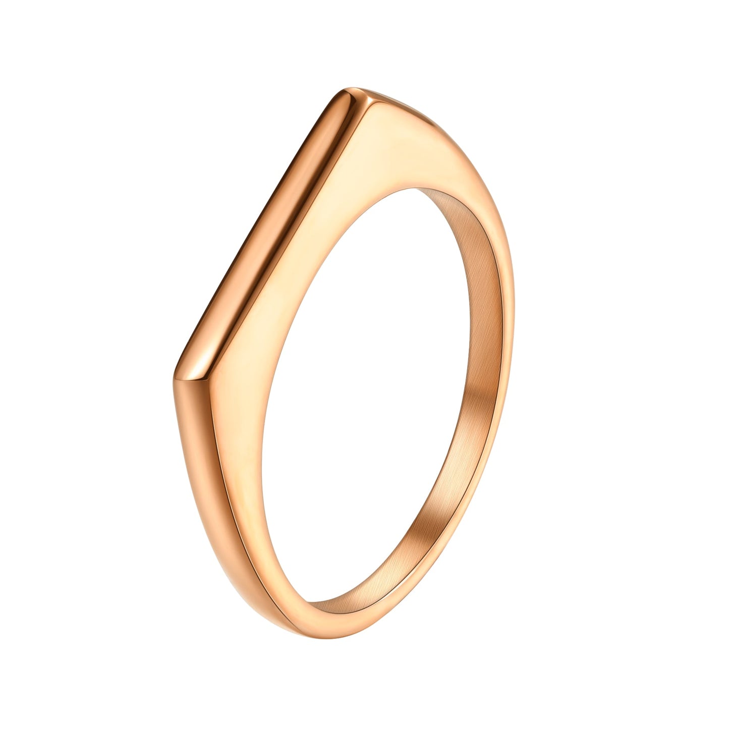 Sleek Arc Signet Ring Stainless Steel