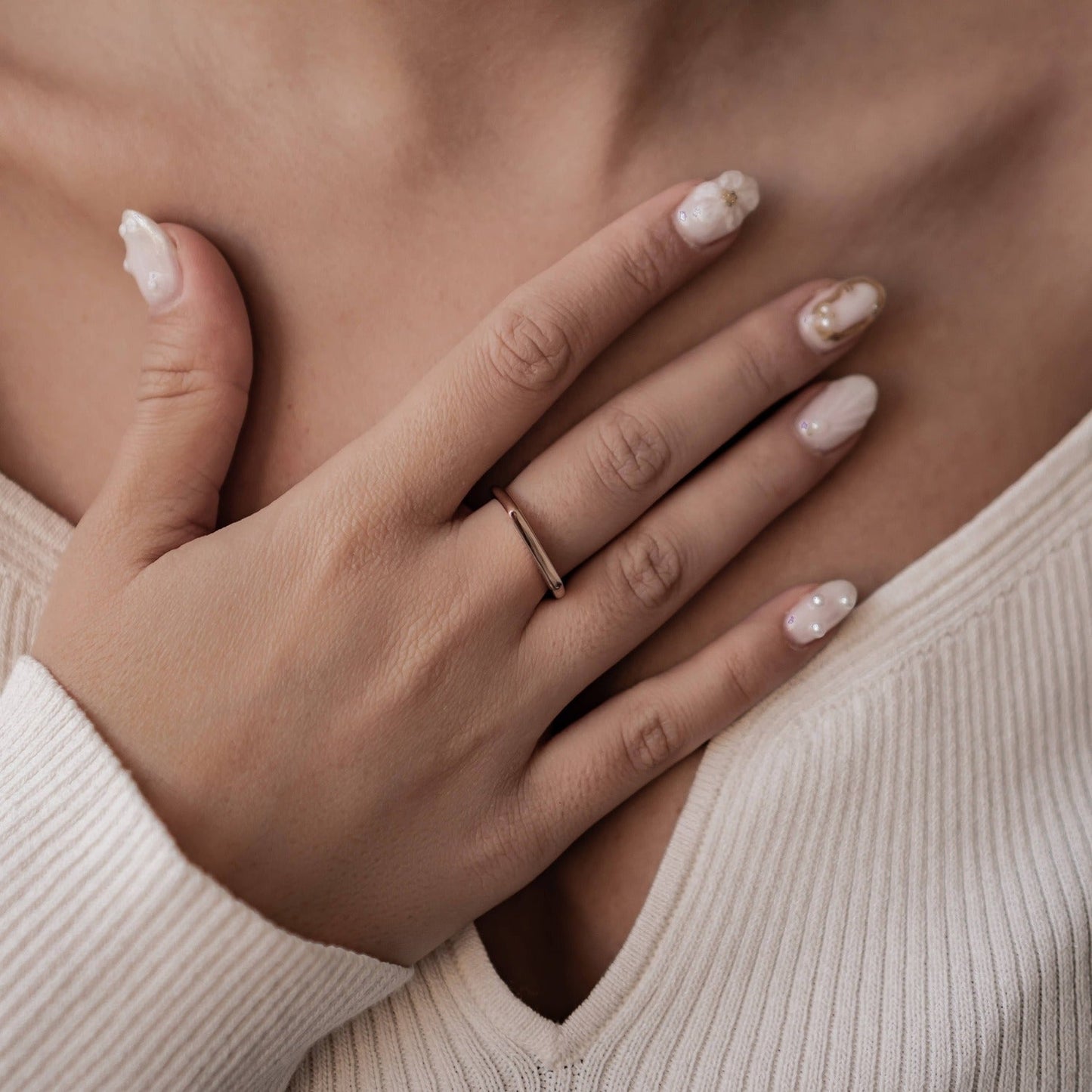 Sleek Arc Signet Ring Stainless Steel