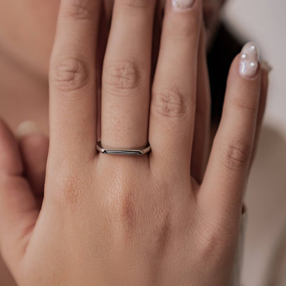 Sleek Arc Signet Ring Stainless Steel