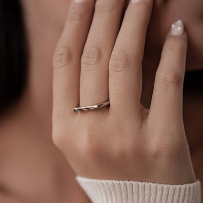 Sleek Arc Signet Ring Stainless Steel