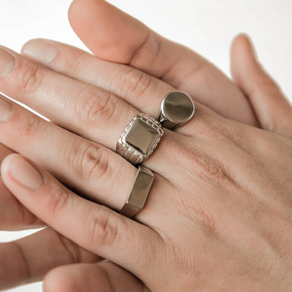 Sleek Arc Signet Ring Stainless Steel