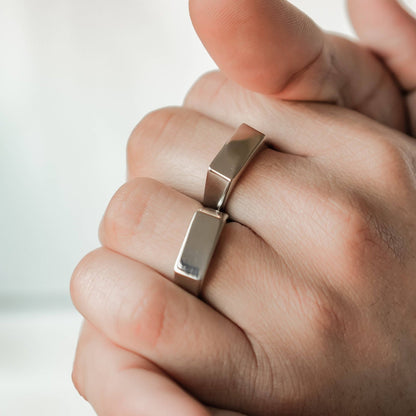 Sleek Arc Signet Ring Stainless Steel