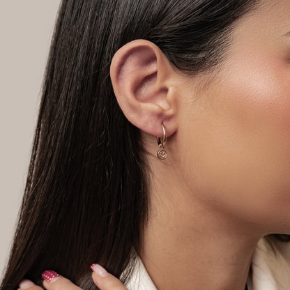 Smiley Charm Hoop Earrings Waterproof