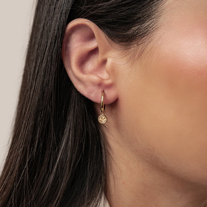 Smiley Charm Hoop Earrings Waterproof