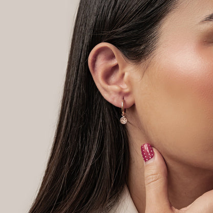 Smiley Charm Hoop Earrings Waterproof