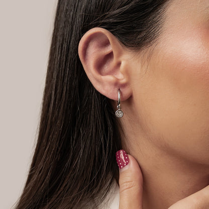 Smiley Charm Hoop Earrings Waterproof