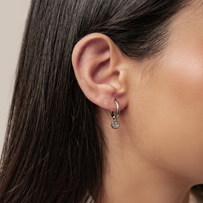 Smiley Charm Hoop Earrings Waterproof