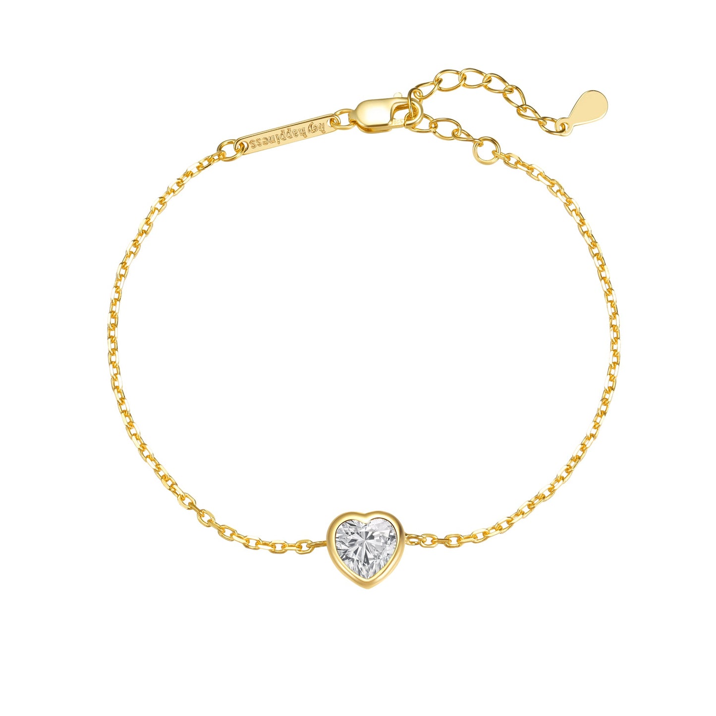 Sparkling Heart Bracelet Sterling Silver