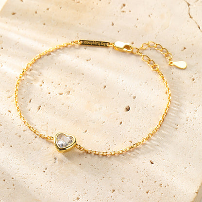 Sparkling Heart Bracelet Sterling Silver