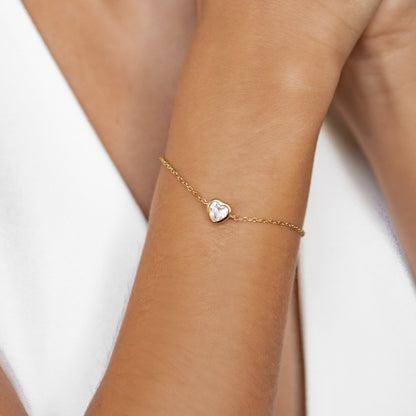 Sparkling Heart Bracelet Sterling Silver